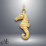 Load image into Gallery viewer, 14K Yellow Gold Seahorse Charm with Necklace Chain Options
