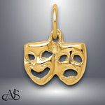 Load image into Gallery viewer, 14K Yellow Gold Comedy/Tragedy Charm with Necklace Chain Options
