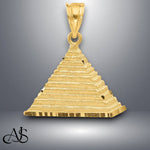 Load image into Gallery viewer, 14K Yellow Gold Pyramid Charm with Necklace Chain Options

