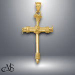 Load image into Gallery viewer, 14K Yellow Gold Polished Nail Cross Pendant with Necklace Chain Options
