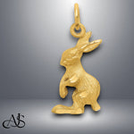 Load image into Gallery viewer, 14K Yellow Gold Jack Rabbit Charm with Necklace Chain Options
