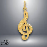Load image into Gallery viewer, 14K Yellow Gold Treble Clef Charm with Necklace Chain Options
