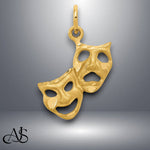 Load image into Gallery viewer, 14K Yellow Gold Comedy/Tragedy Charm with Necklace Chain Options
