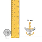 Load image into Gallery viewer, 14K Two-tone Gold Mariners Cross w/Eagle Pendant with Necklace Chain Options
