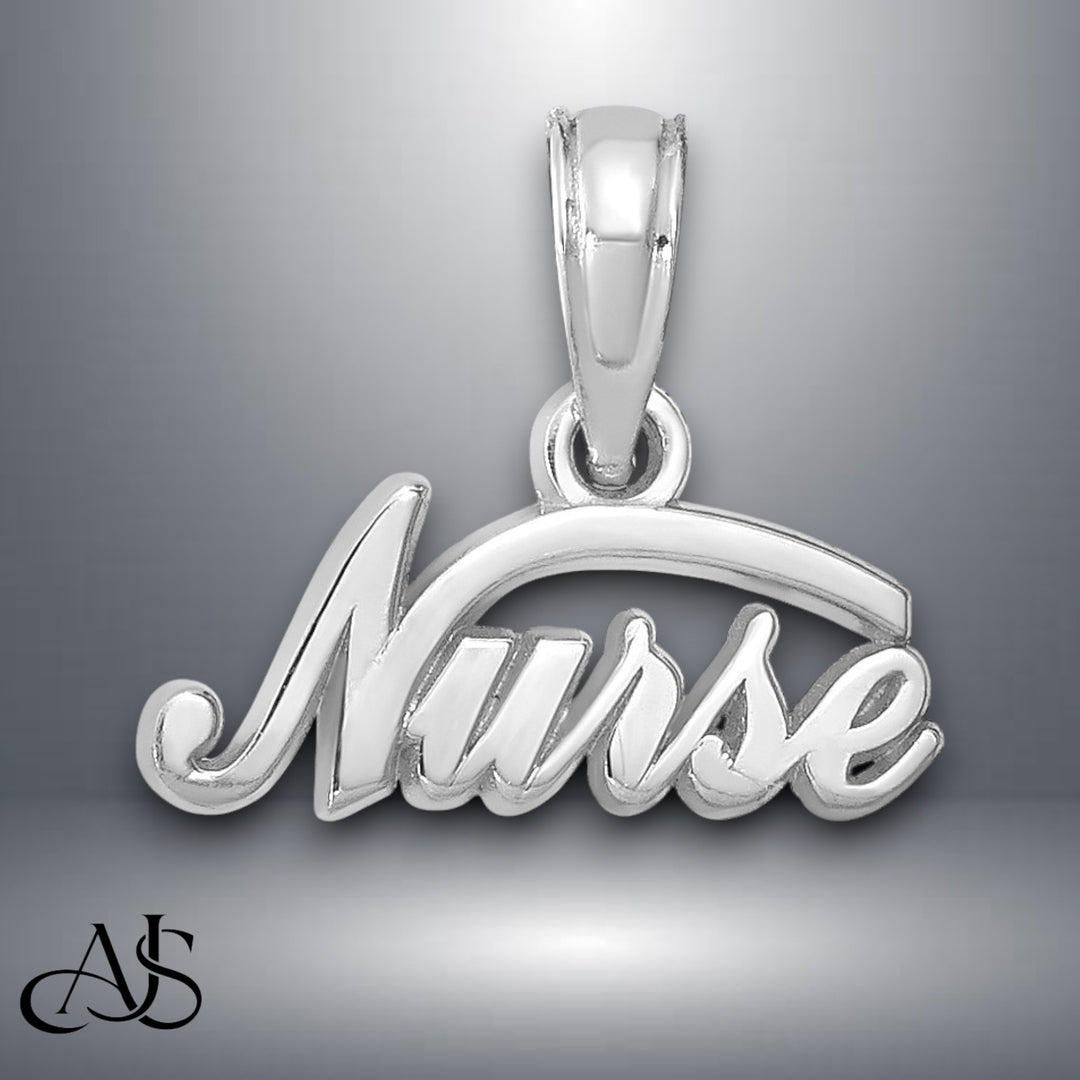 14K Yellow or White Gold Nurse Pendant with Necklace Chain Options