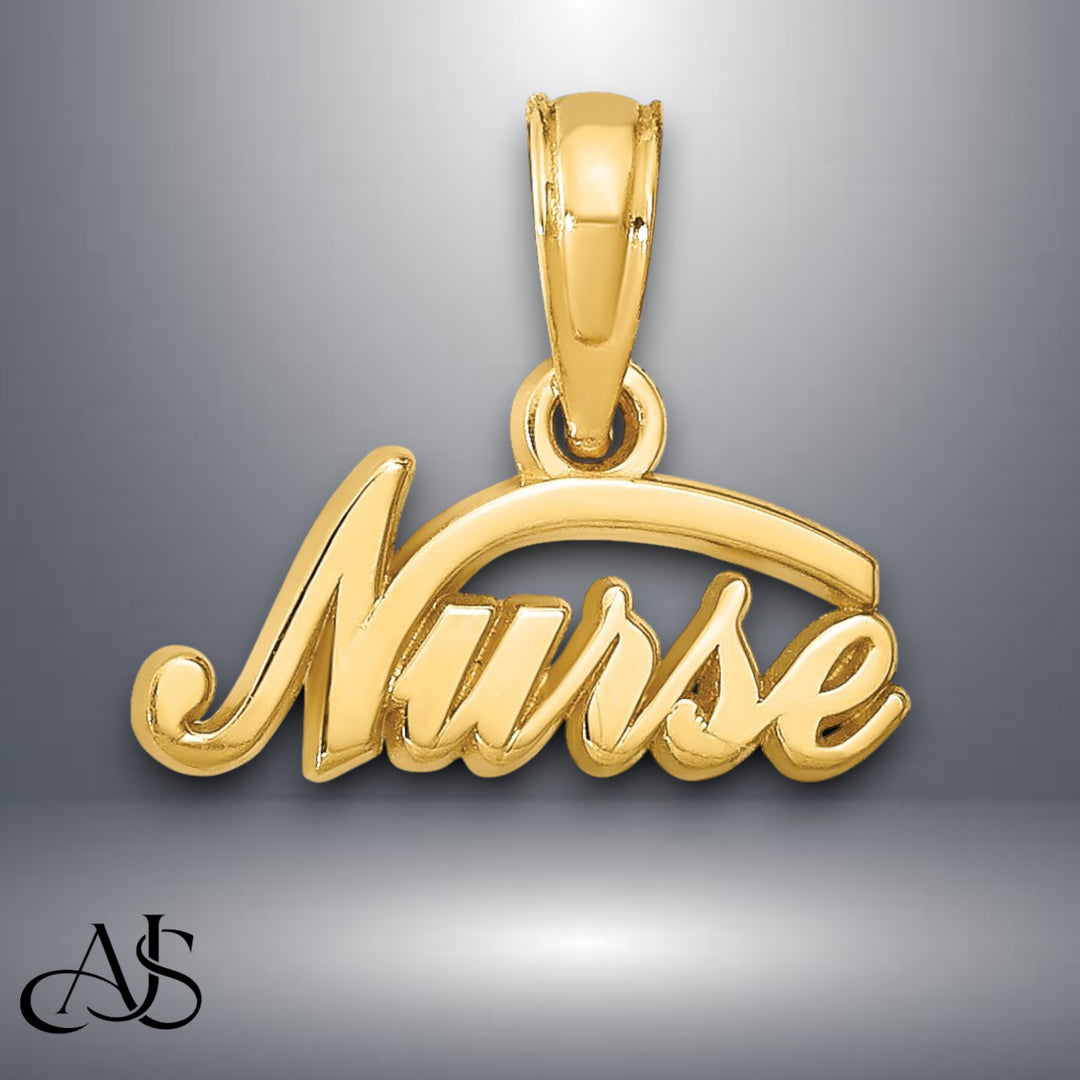 14K Yellow or White Gold Nurse Pendant with Necklace Chain Options