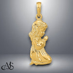 Load image into Gallery viewer, 14K Yellow Gold Praying Girl or Boy Pendant with Necklace Chain Options
