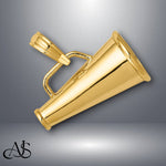 Load image into Gallery viewer, 14K Yellow or White Gold Polished 3-D Small Megaphone Pendant with Necklace Chain Options
