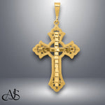 Load image into Gallery viewer, 14K Yellow Gold Diamond-cut Celtic Cross Pendant with Necklace Chain Options
