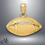 Load image into Gallery viewer, 14K Yellow Gold Polished Open-Backed Football Charm with Necklace Chain Options
