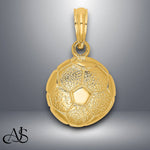 Load image into Gallery viewer, 14K Yellow Gold Solid Polished Open-Backed Soccer Ball Charm with Necklace Chain Options
