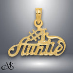 Load image into Gallery viewer, 14K Yellow Gold #1 AUNTIE Charm with Necklace Chain Options
