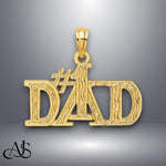 Load image into Gallery viewer, 14K Yellow Gold #1 DAD Charm with Necklace Chain Options
