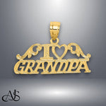 Load image into Gallery viewer, 14K Yellow Gold I HEART GRANDPA Charm with Necklace Chain Options
