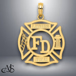 Load image into Gallery viewer, 14K Yellow Gold FD LADIES AUX in Shield Charm with Necklace Chain Options
