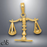 Load image into Gallery viewer, 14K Yellow Gold or White Gold 3-D Moveable Scales of Justice Pendant with Necklace Chain Options
