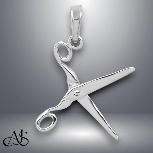 14K Yellow Gold or White Gold 3-D Moveable Scissors Pendant with Necklace Chain Options