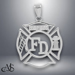 Load image into Gallery viewer, 14K Yellow Gold or White Gold FD MEMBER in Shield Pendant with Necklace Chain Options
