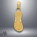 Load image into Gallery viewer, 14K Yellow Gold 3D Single Flip-Flop Pendant with Necklace Chain Options
