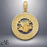 Load image into Gallery viewer, 14K Yellow Gold PUERTO RICO with Frog Pendant with Necklace Chain Options

