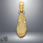 Load image into Gallery viewer, 14K Yellow Gold 3D CAPTIVA Flip-Flop Charm with Necklace Chain Options
