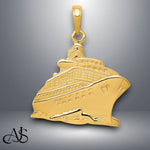 Load image into Gallery viewer, 14K Yellow Gold Cruise Ship Pendant with Necklace Chain Options
