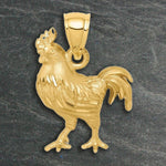 Load image into Gallery viewer, 14K Yellow Gold Satin D/C Rooster Pendant with Necklace Chain Options

