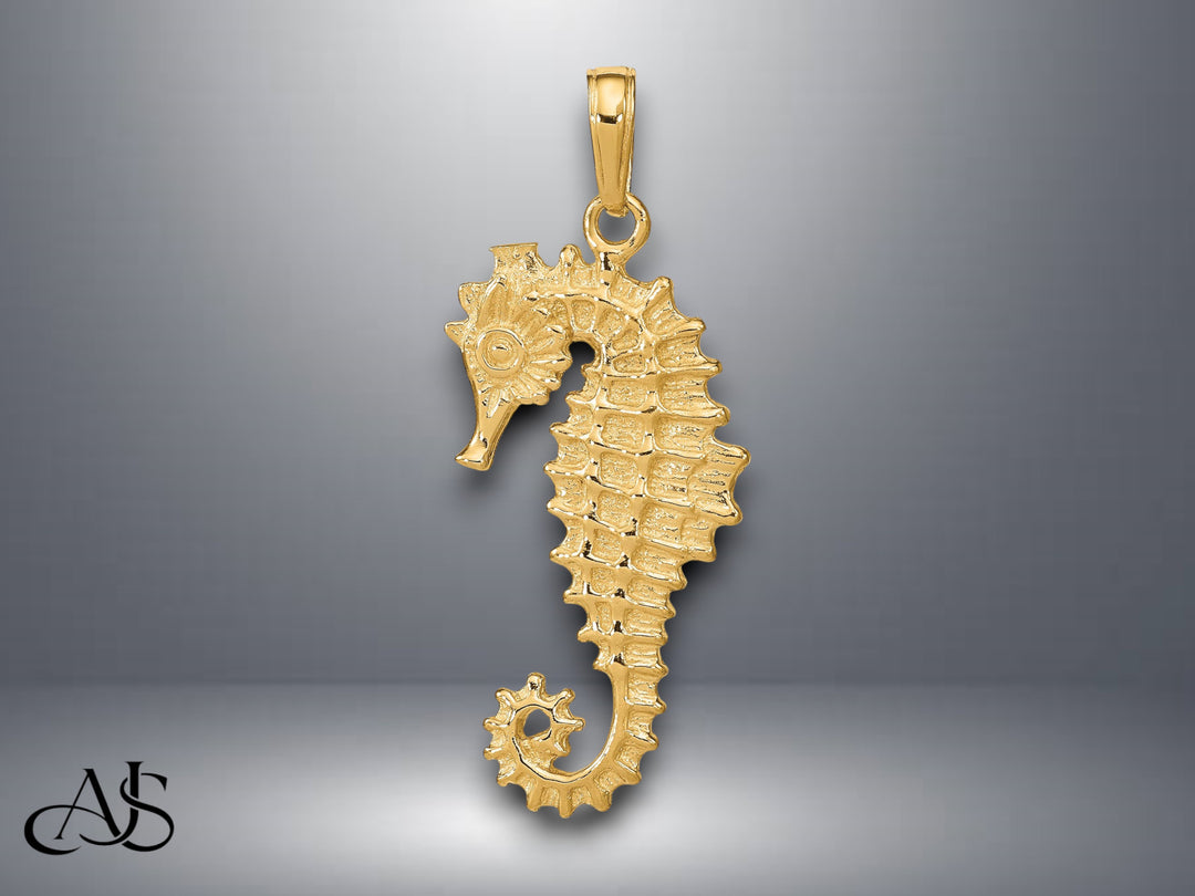 14K Yellow Gold Pelican Pendant with Necklace Chain Options