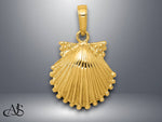 Load image into Gallery viewer, 14K Yellow Gold Scallop Shell Pendant with Necklace Chain Options

