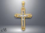 Load image into Gallery viewer, 14K Two-tone  Gold Cross Pendant with Necklace Chain Options
