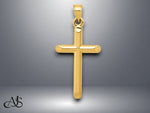 Load image into Gallery viewer, 14K Yellow Gold 3-D Hollow Cross Pendant with Necklace Chain Options
