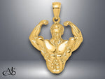 Load image into Gallery viewer, 14K Yellow Gold 3-D Bodybuilder Waist Up Pendant with Necklace Chain Options
