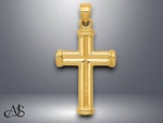 Load image into Gallery viewer, 14K Yellow Gold Hollow Cross Pendant with Necklace Chain Options

