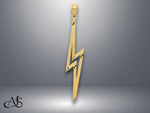 Load image into Gallery viewer, 14K Yellow Gold Polished D/C Lightning Bolt Pendant with Necklace Chain Options

