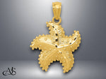 Load image into Gallery viewer, 14K Yellow Gold Diamond-Cut Starfish Pendant with Necklace Chain Options
