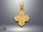 Load image into Gallery viewer, 14K Yellow Gold Miniature Four Way Medal Pendant with Necklace Chain Options
