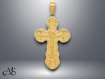 Load image into Gallery viewer, 14K Yellow Gold Satin Crucifix Pendant with Necklace Chain Options
