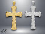 Load image into Gallery viewer, 14K Yellow Gold or White Gold Diamond-cut Cross Pendant with Necklace Chain Options
