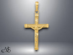Load image into Gallery viewer, 14K Yellow Gold Diamond-cut Fancy Tipped Crucifix Pendant with Necklace Chain Options
