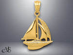 Load image into Gallery viewer, 14K Yellow Gold Sailboat Pendant with Necklace Chain Options
