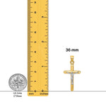 Load image into Gallery viewer, 14K Two-tone Gold Hollow Crucifix Pendant with Necklace Chain Options
