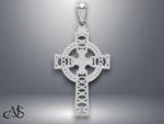 Load image into Gallery viewer, 14K Yellow Gold or White Gold Celtic Cross with Eternity Circle Pendant with Necklace Chain Options
