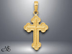 Load image into Gallery viewer, 14K Yellow Gold Budded Cross Pendant with Necklace Chain Options
