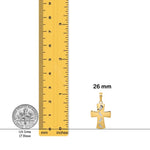 Load image into Gallery viewer, 14K Yellow Gold w/Rhodium Footprints Cross Pendant with Necklace Chain Options
