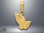 Load image into Gallery viewer, 14K Yellow Gold Praying Hands Pendant with Necklace Chain Options

