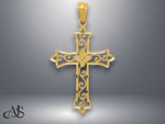 Load image into Gallery viewer, 14K Yellow Gold Cross Pendant with Necklace Chain Options
