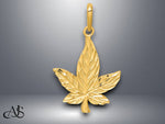 Load image into Gallery viewer, 14K Yellow Gold Diamond-Cut Leaf Pendant with Necklace Chain Options
