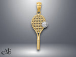 Load image into Gallery viewer, 14K Yellow Gold w/White Rhodium Tennis Pendant with Necklace Chain Options
