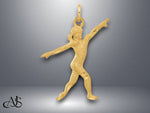 Load image into Gallery viewer, 14K Yellow Gold Gymnast Charm with Necklace Chain Options
