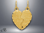 Load image into Gallery viewer, 14K Yellow Gold Break Apart "My love to you I gave my heart" Charm with Necklace Chain Options
